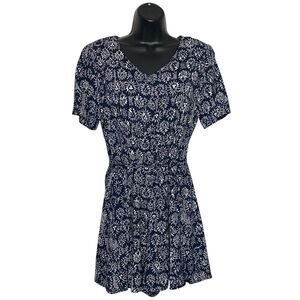 VTG The Limited Romper Womens XS Blue Floral Boho Tie Waist Romantic Preppy